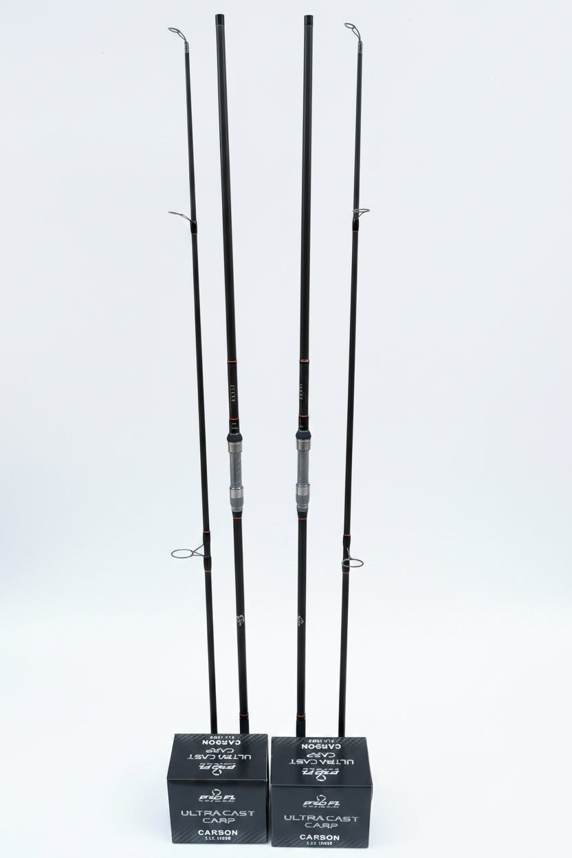 Set Pescuit: 2x Lansetă FLX20 + 2x Mulinetă Pro FL Ultra Cast Carp Carbon FLX-14000