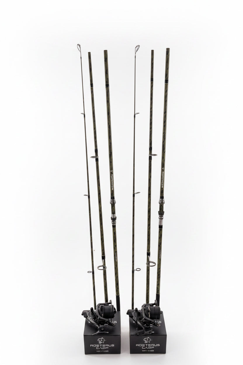 Set pescuit : 2 lansete Cool Angel Carp Special Forces + 2 mulinete Pro FL FLX 14000 Ultra Cast