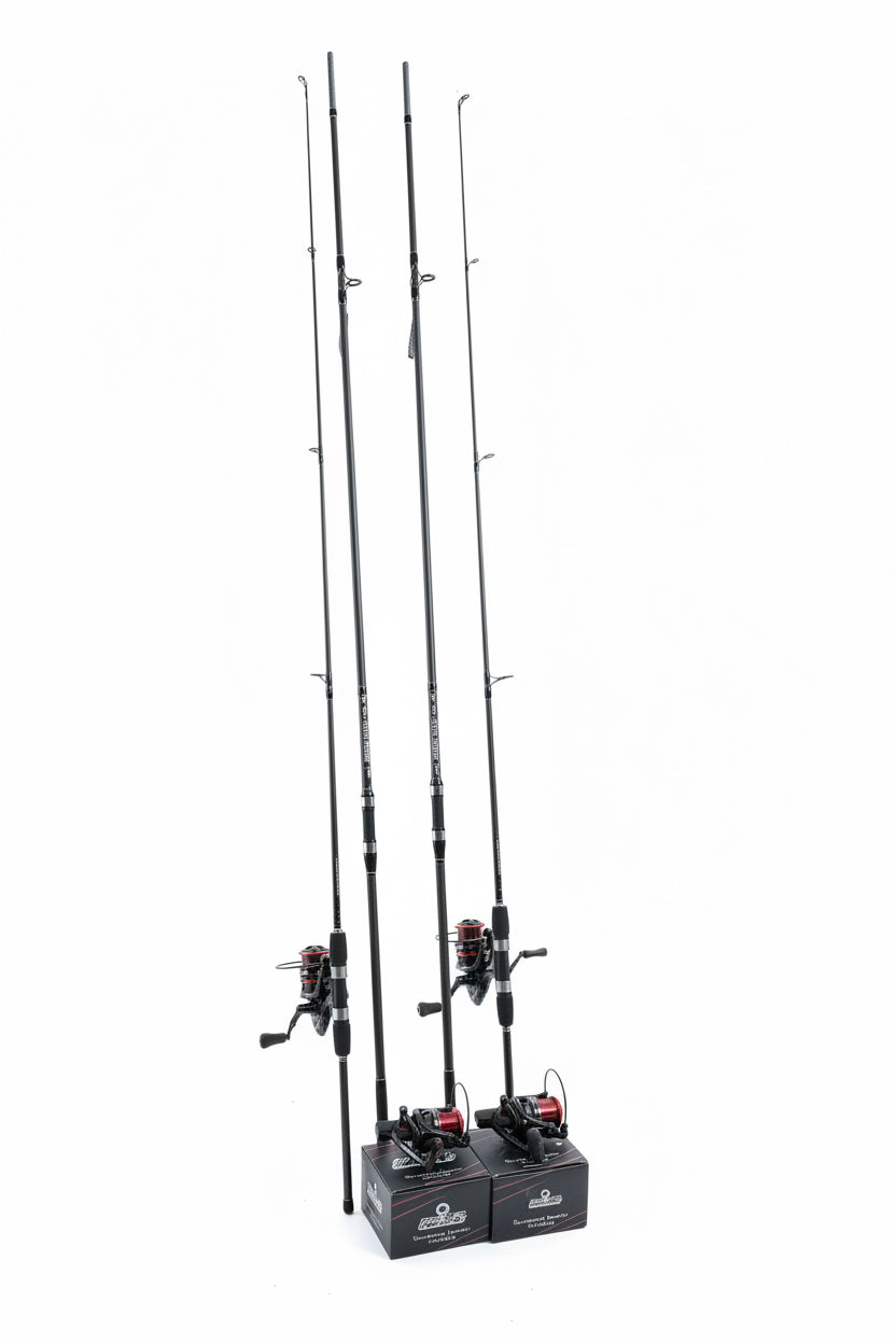 Set Pescuit 2 x Lansete FL Legend Carp 3.90m + 2 x Mulinete Strategist Feeder Pro 8000