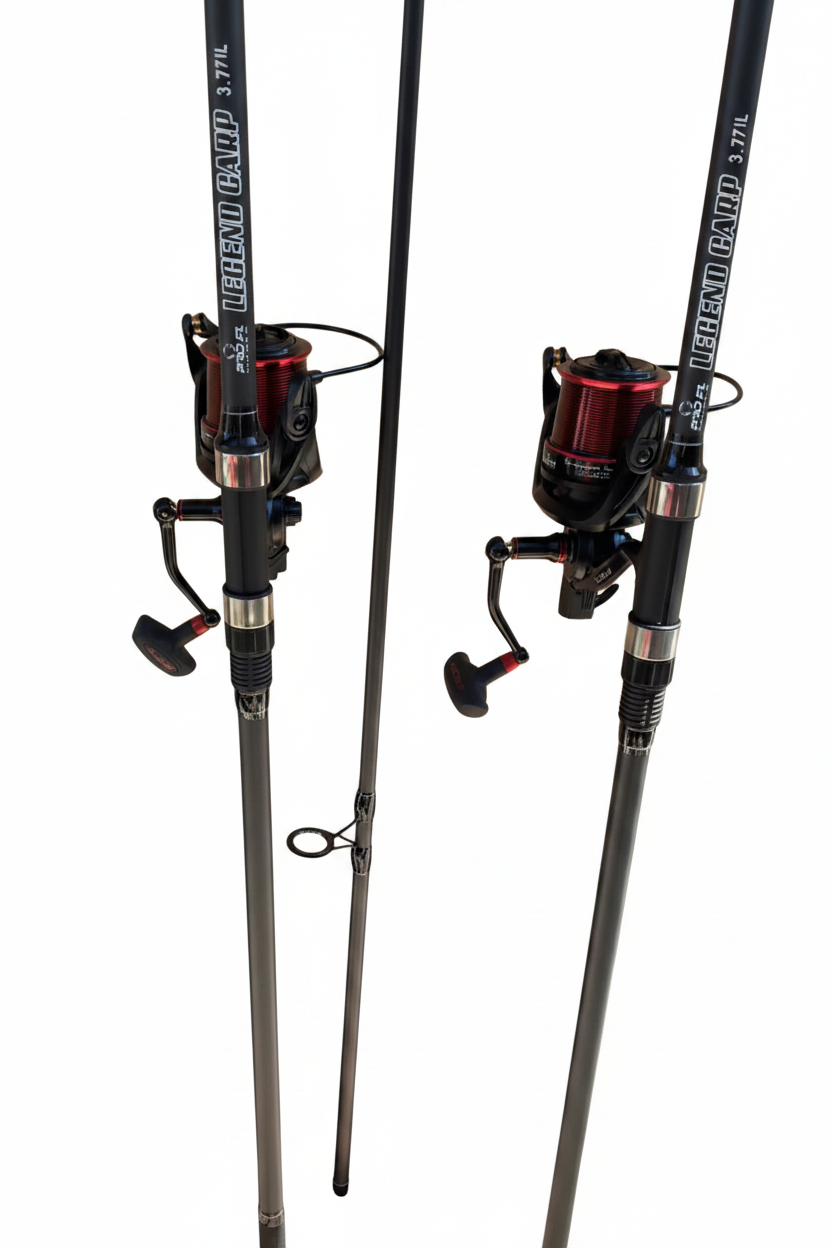 Set Pescuit 2 x Lansete FL Legend Carp 3.90m + 2 x Mulinete Strategist Feeder Pro 8000