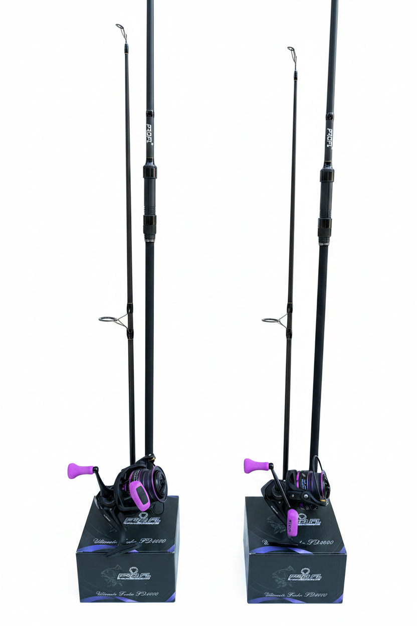Set Pescuit Crap: 2 x Lansete FL Viper Carp 3.90m + 2 x Mulinete Strategist Feeder FD 8000