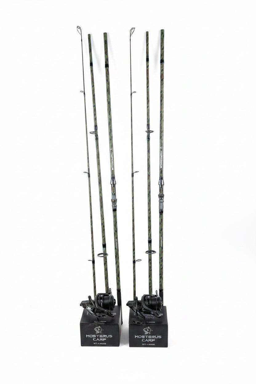 Set pescuit : 2 lansete Cool Angel Carp Special Forces + 2 mulinete Pro FL FLX 14000 Ultra Cast