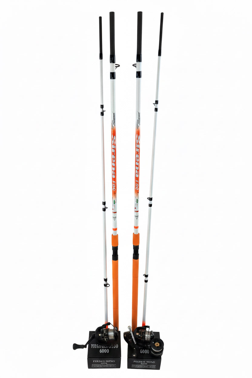Set format din 2 x Mulinete FL Feeder Wind 6000 și 2 x Lansete Carbon Feeder Sirena