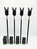 Set 4 Avertizori Electronici Pro FL (Bite Alarm) + 4 Picheti Telescopici