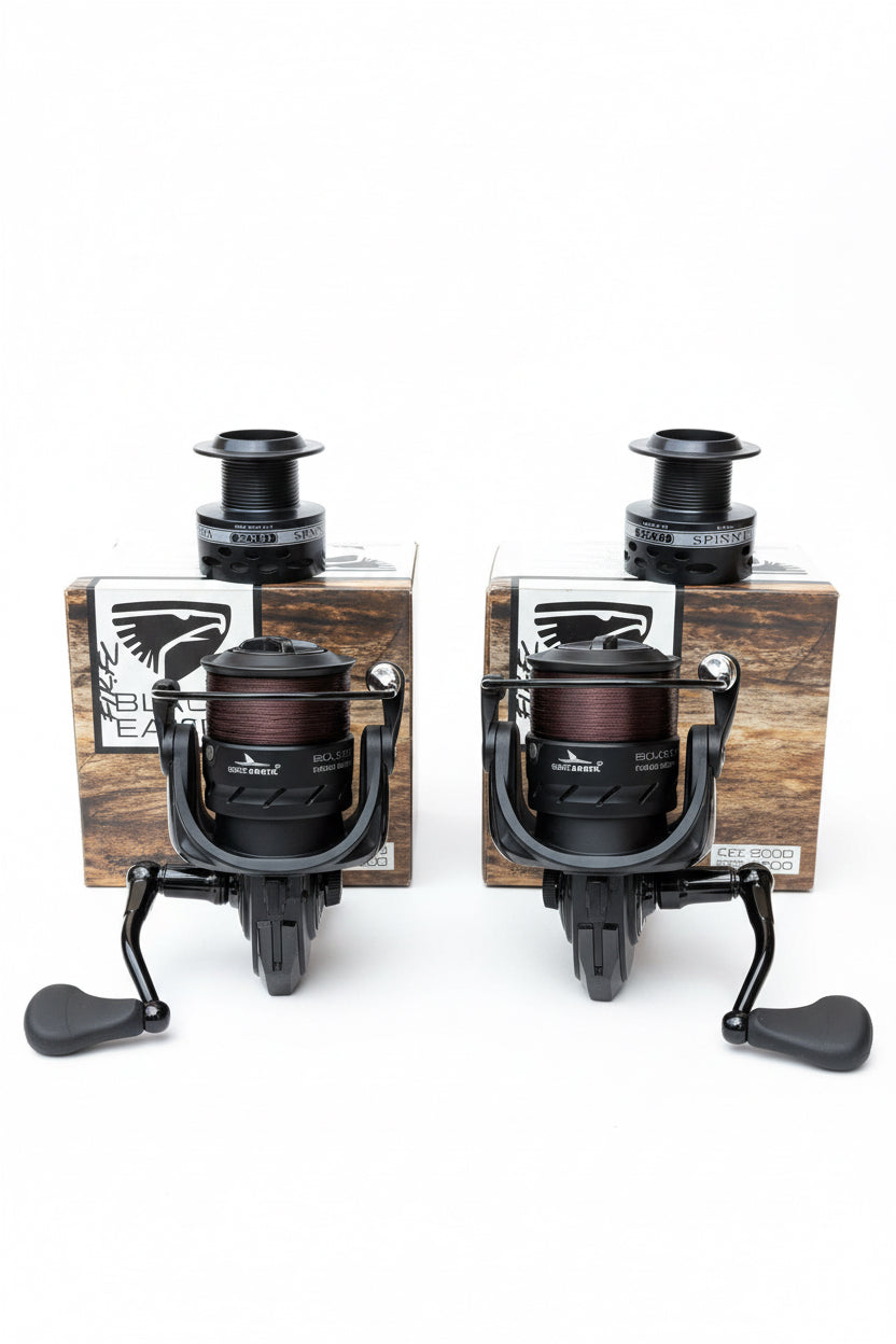 Set 2 mulinete EastShark Black Eagle BE-6000 (echipate cu fir 0,20 mm)